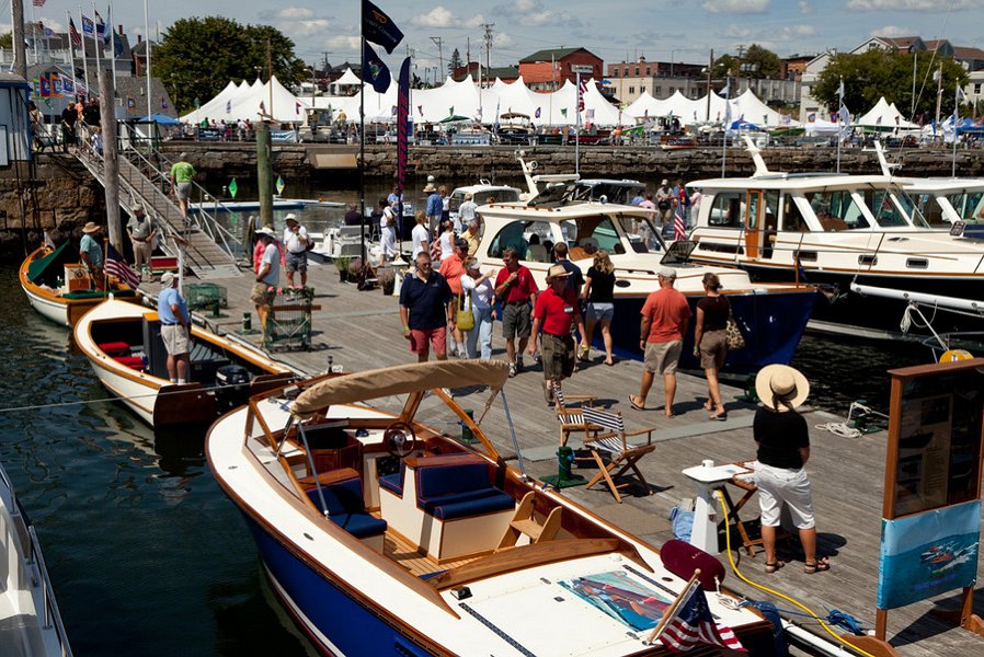 On the docks at the 2010 Maine Boats, Homes & Harbors Show. Photo by Jeff Scher