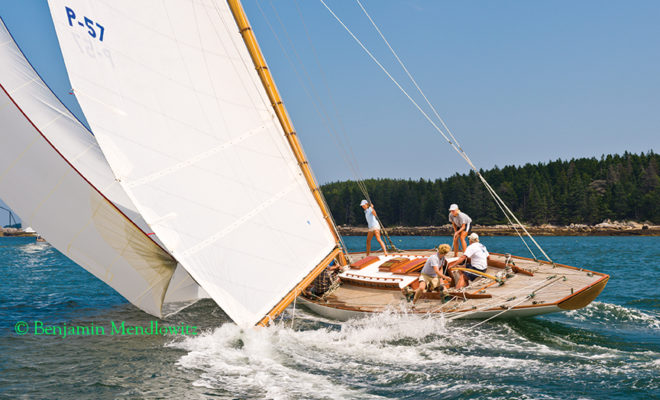 JOYANT - 58'x0" x 11'6" P-class sloop designed by N.G. Herreshoff and built by Herreshoff Mfg. Co., 1911