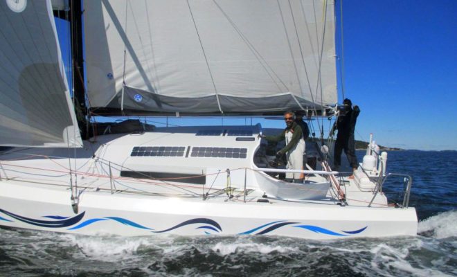 The man responsible for bringing these racing machines to Maine: Brian Harris, of Maine Yacht Center.