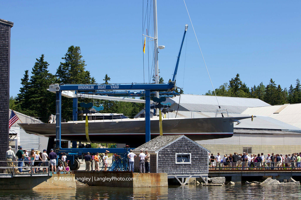 Isobel ready to launch at Brooklin Boatyard. Photo by Alison Langley, LangleyPhoto.com