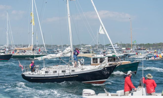 You could practically walk across the boats filling Narragansett Bay for the start of Leg 7.