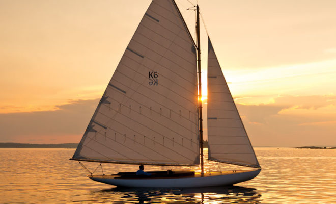 UNCAS - 29' x 8'1" modified Buzzards Bay 18 sloop designed by N.G. Herreshoff and built by Artisan BoatworksÔªø, Rockport, Maine.