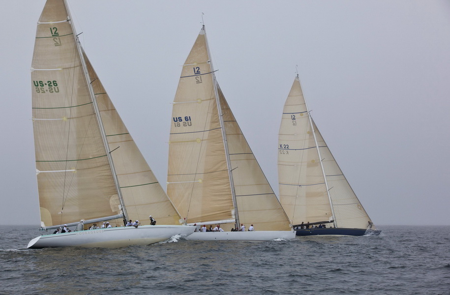 Courageous, USA and Victory compete at the 2011 12 Metre North American Championships. Photo by Billy Black.