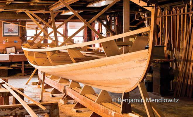 Whaleboat - 28'x6" x 6'5" replica of an original whaleboat, built by Lowell's Boat Shop, Amesbury, MA, 2011.