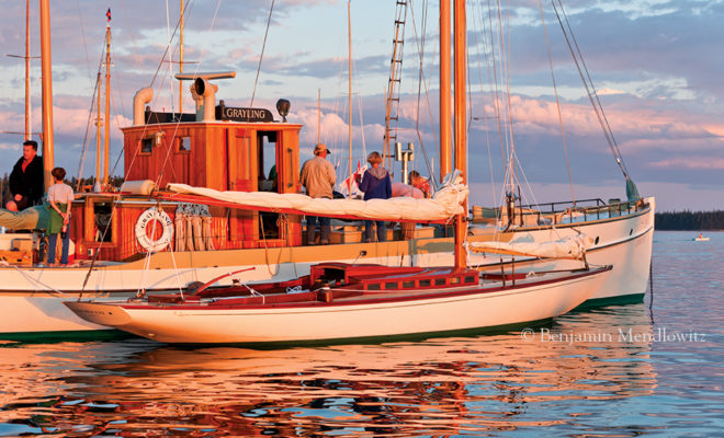 PENOBSCOT, a 36'8" x 7'10" R-class sloop and GRAYLING, a 64'11" x 12'6" converted sardine carrier.