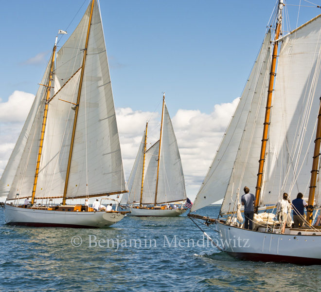 Auxiliary schooner JUNO, REBECCA, and HEART'S DESIRE, off Vineyard Haven, Massachusetts.