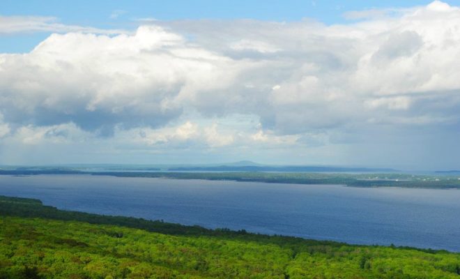 Looking straight up western Penobscot Bay toward Blue Hill.