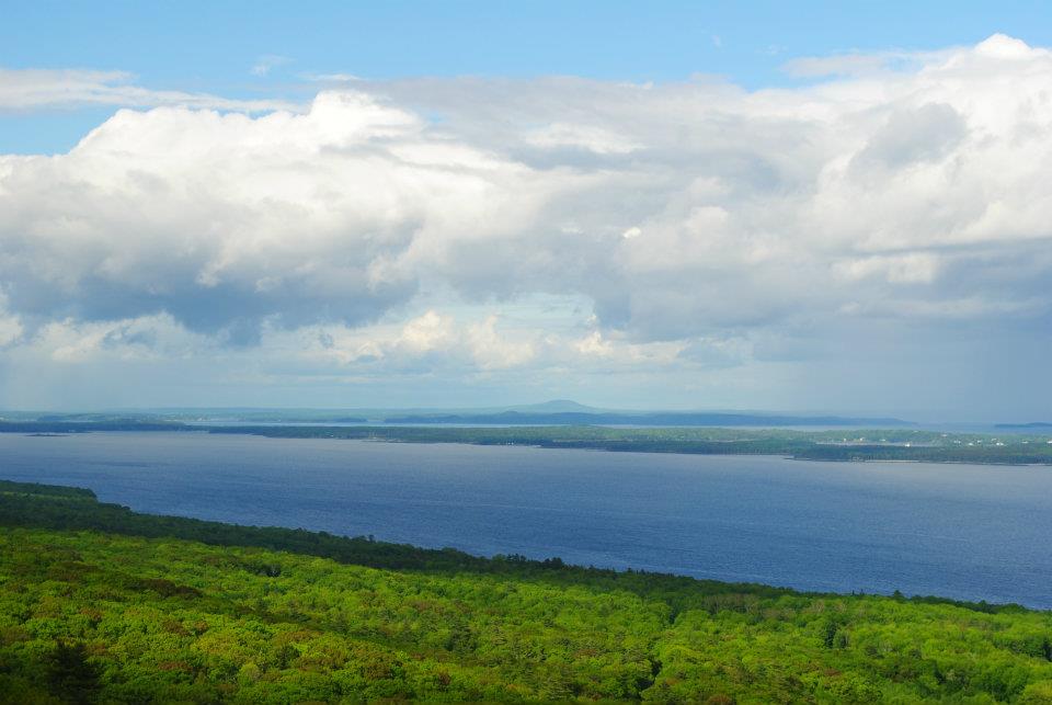 Looking straight up western Penobscot Bay toward Blue Hill.