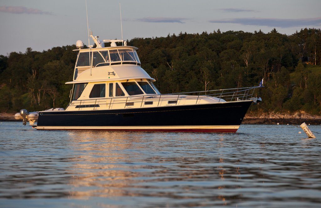 TRAVELER, a Sabre 54 Flybridge yacht owned by Acadia Yacht Sales partner William Seale.