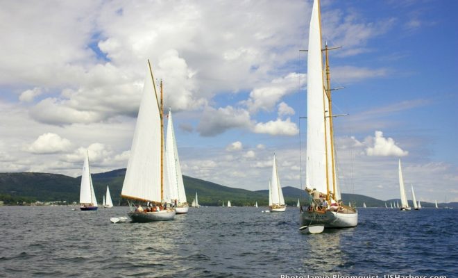 Heron, at right, will be competing in this year's Antigua Classic Yacht Regatta, with a crew from Rockport Marine aboard.