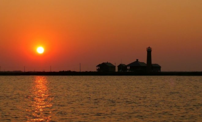 The Aransas Pass Light Station on nearby St. Joseph's Island is a local landmark.