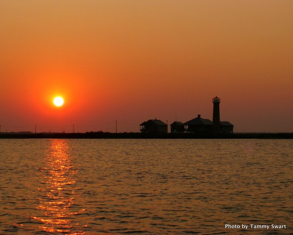 The Aransas Pass Light Station on nearby St. Joseph's Island is a local landmark.