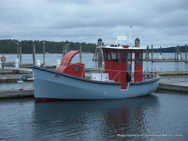 Crews from Robinhood Marine Center transformed an old yacht club launch into a smart little trawler.