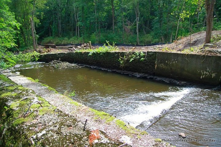 The Hopewell Dam, located just off Hopewell Street in Taunton, Massachusetts, once powered turbines for a manufacturing plant.