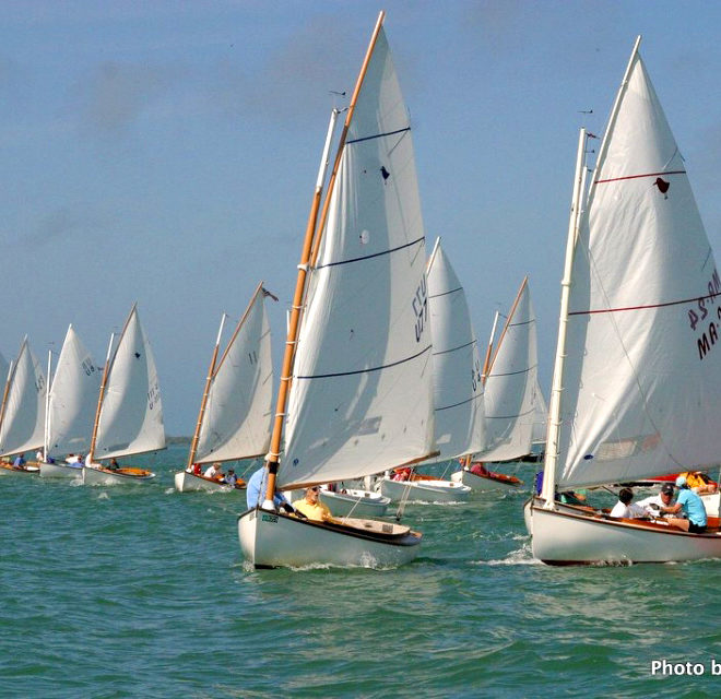 Northerners vs. Southerners compete for the 15' Marshall Sandpiper World Championships off Useppa Island, FL.