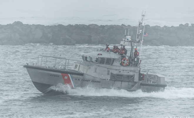 US Coast Guard 47' Motor Life Boat Outbound from Newport Harbor