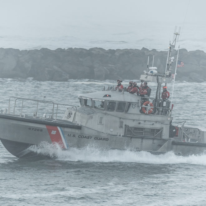 US Coast Guard 47' Motor Life Boat Outbound from Newport Harbor