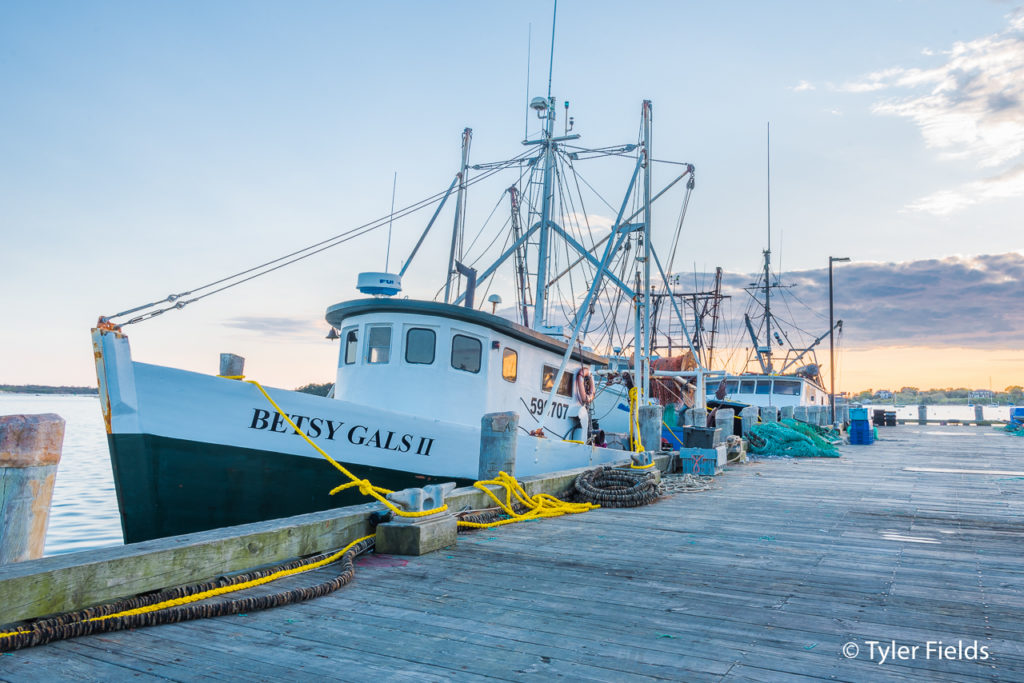 Commercial Fishing Boats Dock in Woods Hole, MA