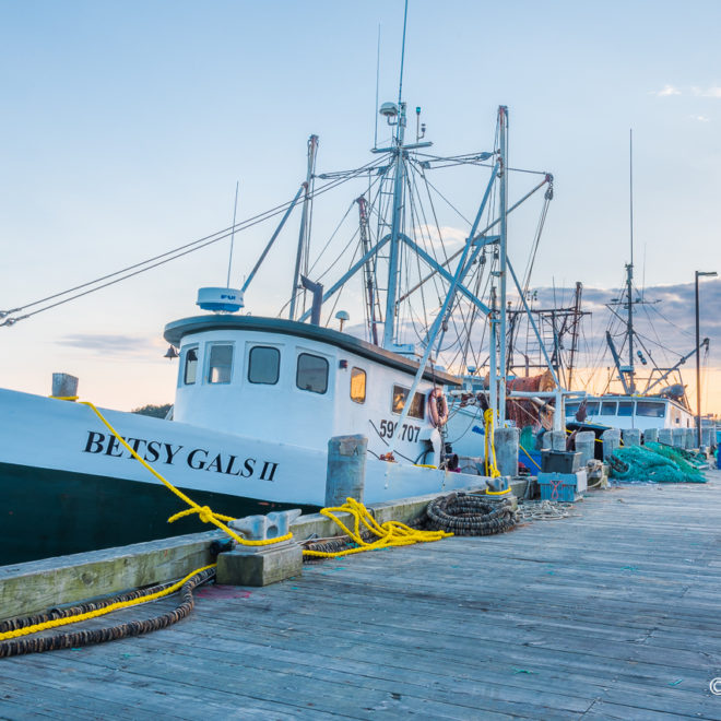Commercial Fishing Boats Dock in Woods Hole, MA