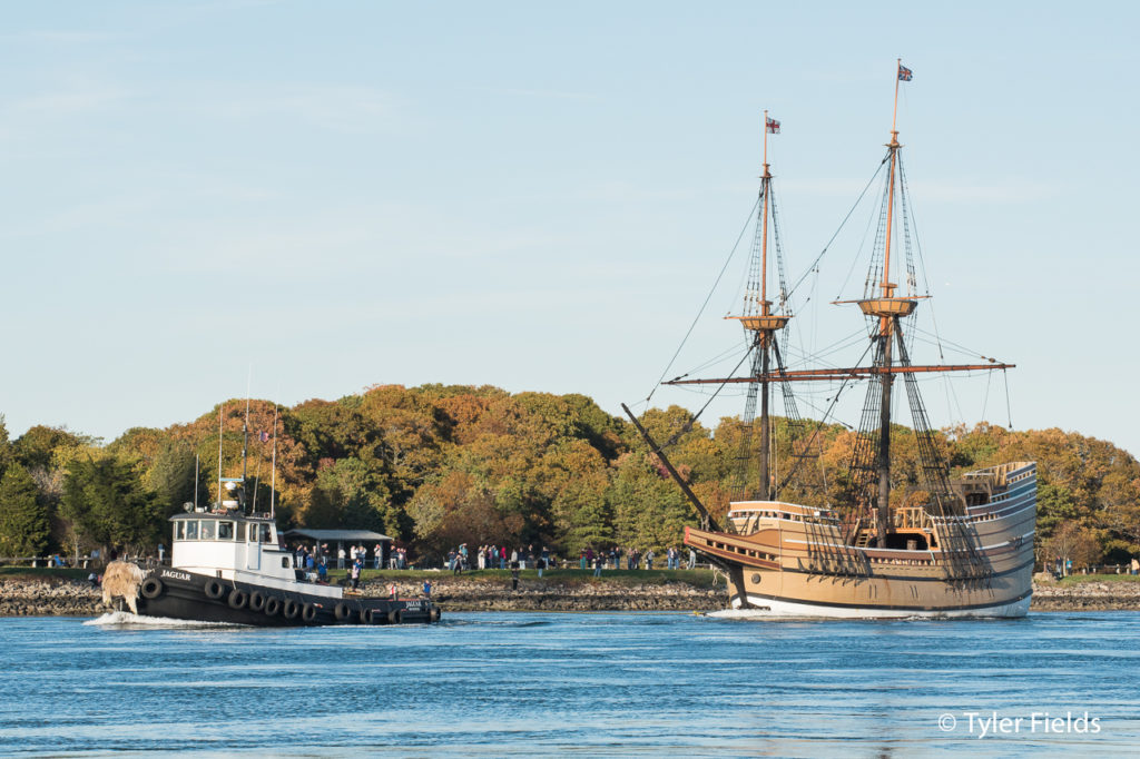 MAYFLOWER II under tow of the tug JAGUAR.