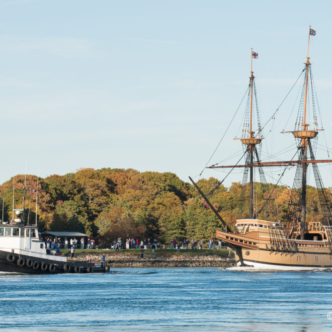 MAYFLOWER II under tow of the tug JAGUAR.