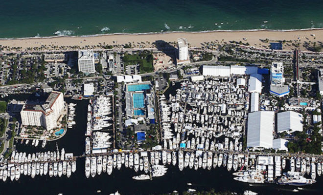 Aerial shot of Ft. Lauderdale Boat Show