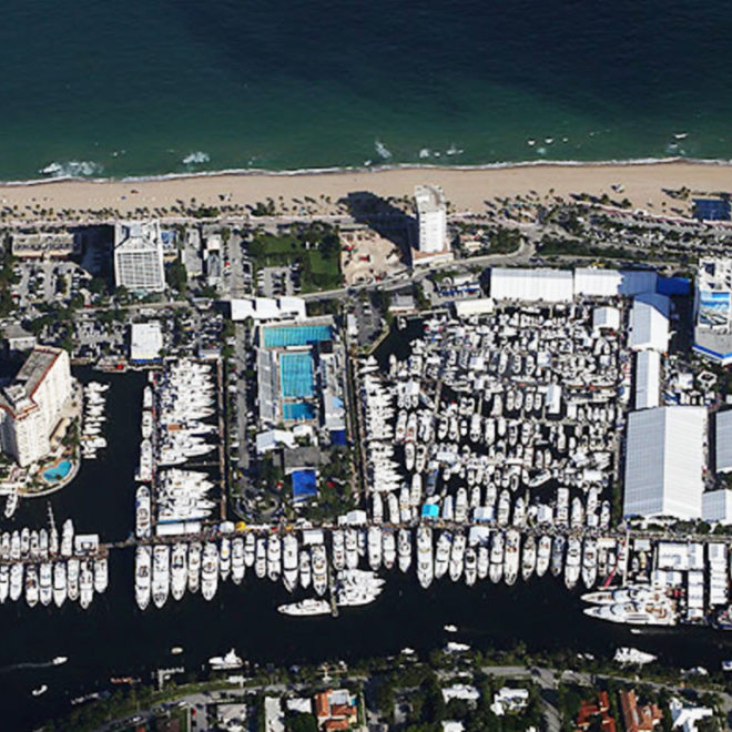 Aerial shot of Ft. Lauderdale Boat Show