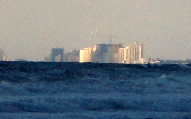 Myrtle Beach in the distance framed by a Wave