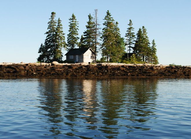 Stevens Island, which sits in the center of Mosquito Harbor.