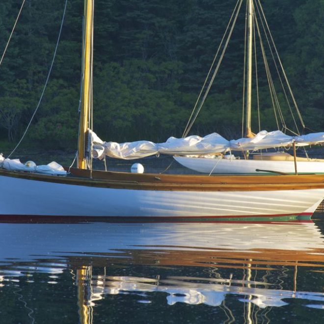 Freshly launched boats in Cabot Cove.