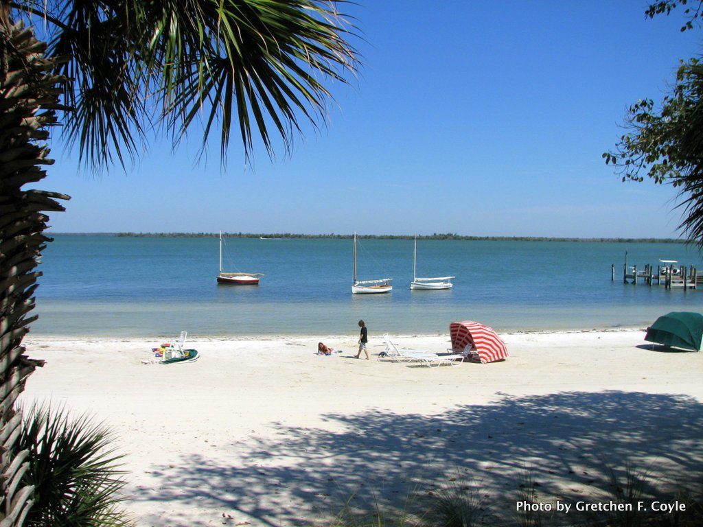Beach on east side of island. Barron Collier had the sand barged decades ago from when he built the first road across Florida.