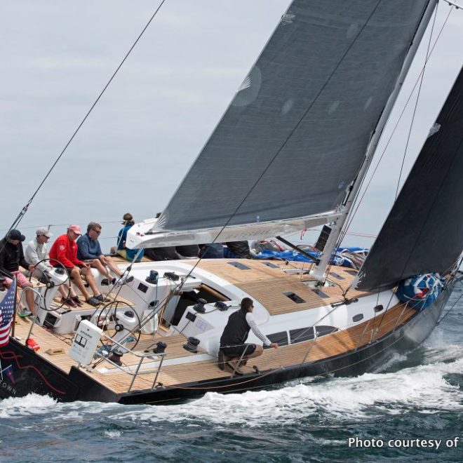 The brand-new Hinckley Bermuda 50, competing at Block Island Race Week.