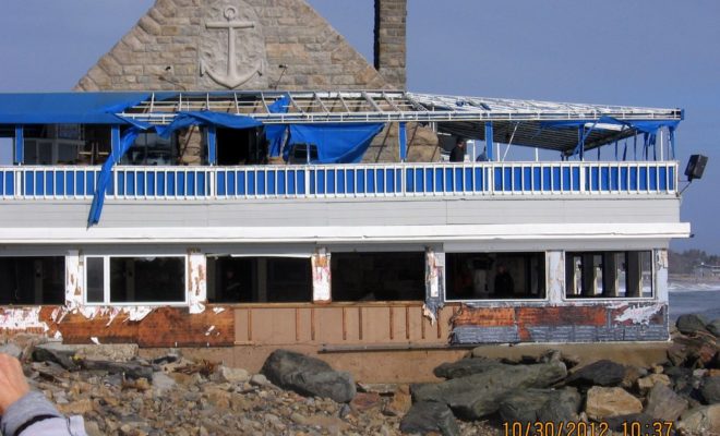 Coast Guard House Restaurant in Gansett was heavily damaged by Hurricane Sandy.