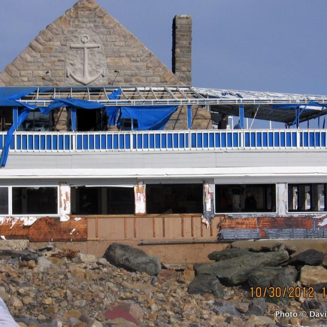 Coast Guard House Restaurant in Gansett was heavily damaged by Hurricane Sandy.