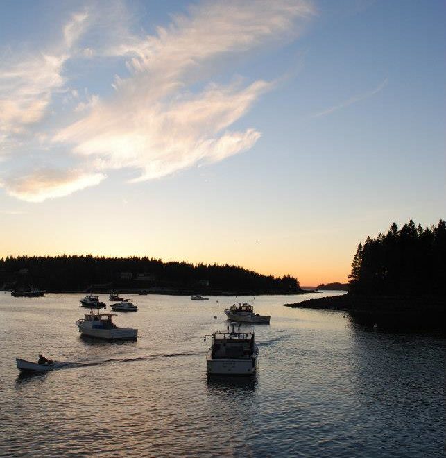 Dusk settles over Muscongus bay.