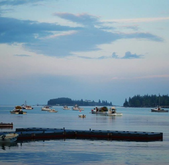 Dusk falls over Tenants Harbor.