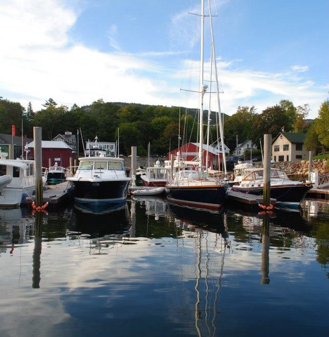 All quiet in Camden Harbor.
