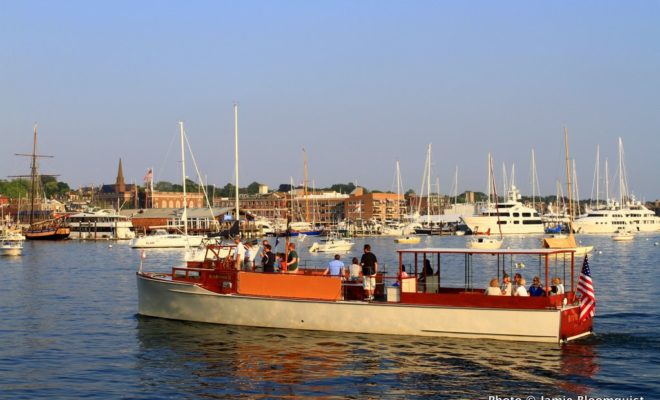 The charter boat Rum Runner II cruising Newport Harbor