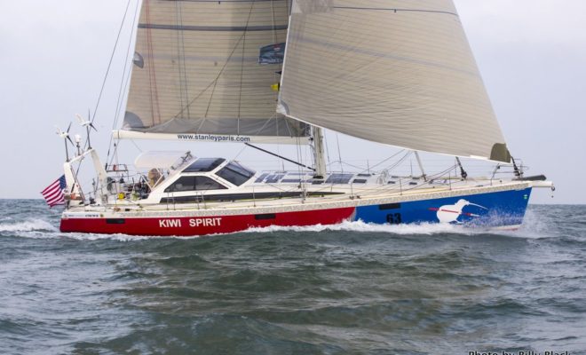 Dr. Stanley Paris departs St. Augustine, FL, at the start of his circumnavigation attempt. Paris is now headed for Cape Town.