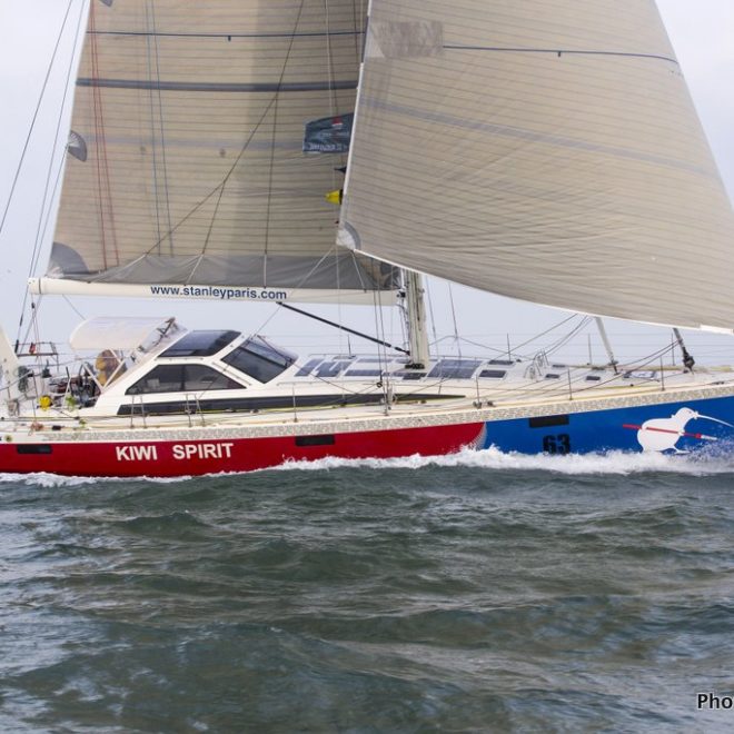 Dr. Stanley Paris departs St. Augustine, FL, at the start of his circumnavigation attempt. Paris is now headed for Cape Town.