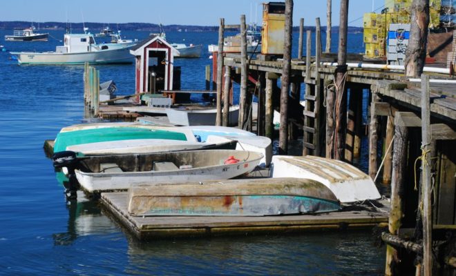 The main dock at Barneys Lobster Pound on Beals Island.