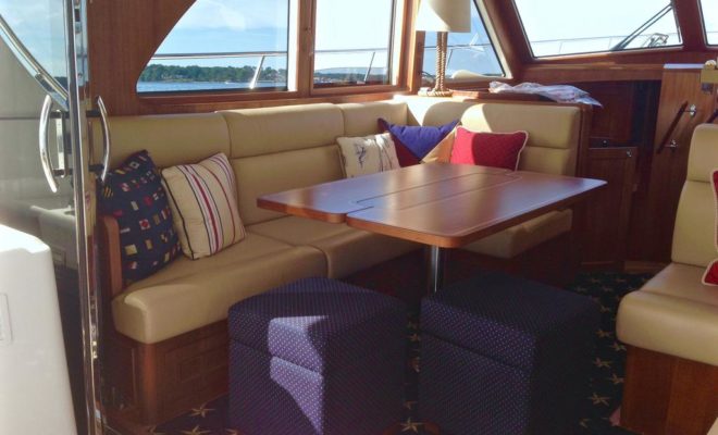 Onboard Interiors' team steered the owner toward durable, beautiful fabrics.