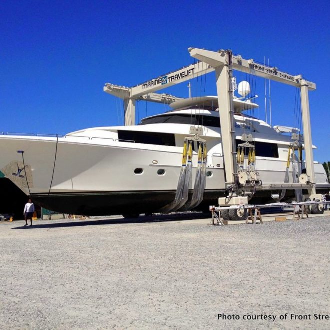 This 113-foot motor yacht was certainly the catch of the day as she came out of Belfast Bay.