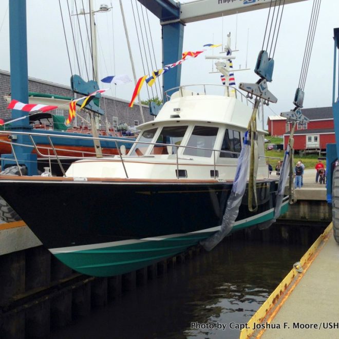 PEREGRINE is a 42' Hunt-designed, Lyman-Morse-built, motoryacht.