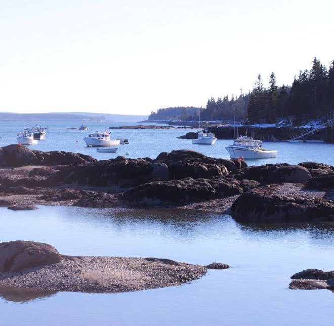 Low tide in Stonington Harbor.