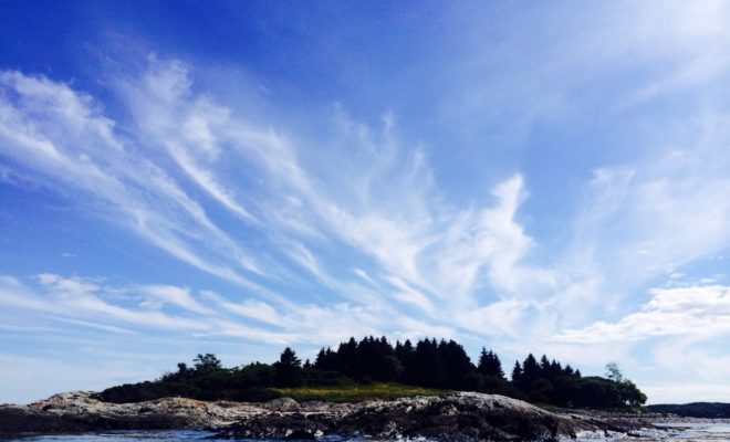 Brilliant blue sky over Indian Island.