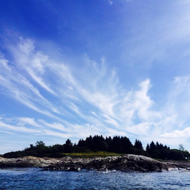 Brilliant blue sky over Indian Island.