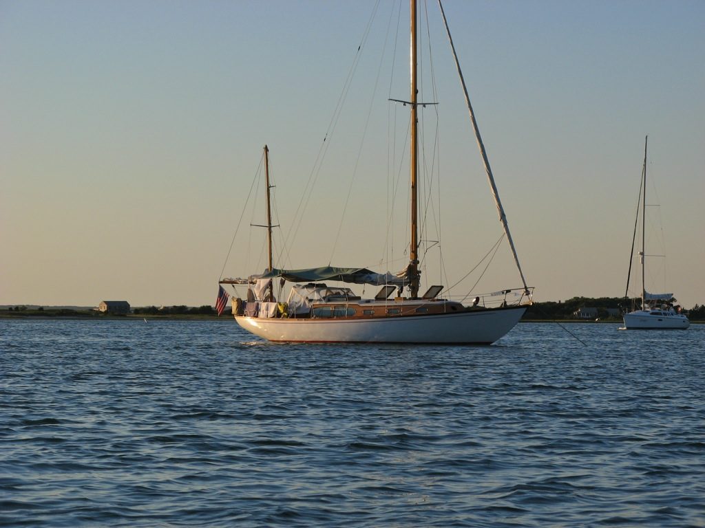 CHRISTMAS anchored for the night in Lake Tashmoo, near Vineyard Haven on Martha's Vineyard. Photo by Tom Young/USHarbors.com.