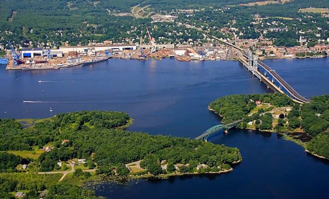Bath Shipyard, downtown Bath, Maine