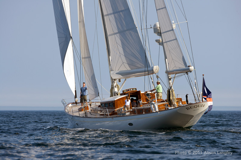 Bequia, designed by Stephens & Waring Yacht Design, Built by Brooklin Boatyard. Photo by Alison Langley